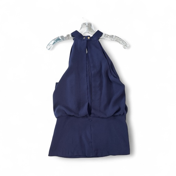 Dynamite Blue Pleated Halter Top Medium - Picture 4 of 4